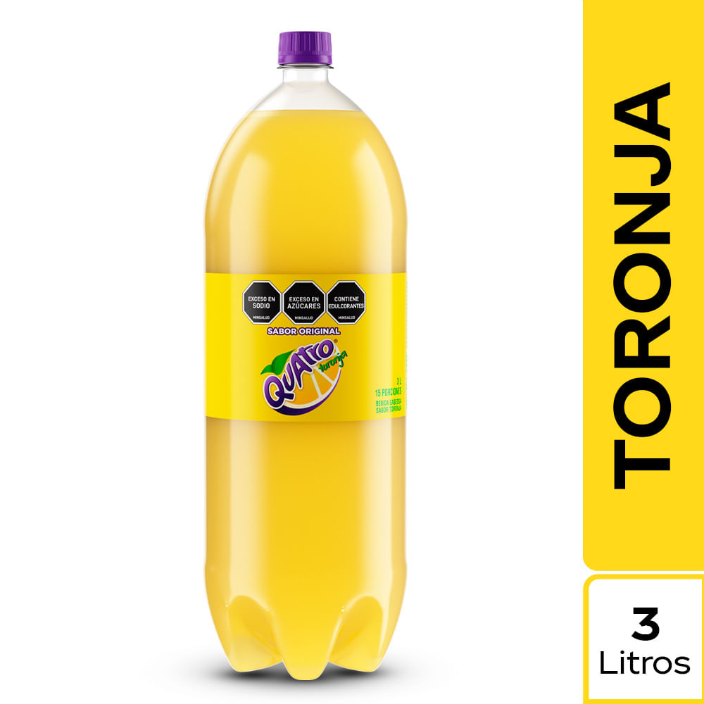 Gaseosa Quatro toronja sabor original x3L