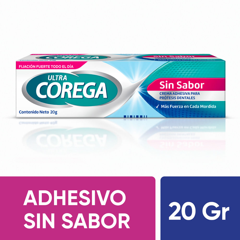 Crema adhesiva Corega ultra prótesis sin sabor x20g