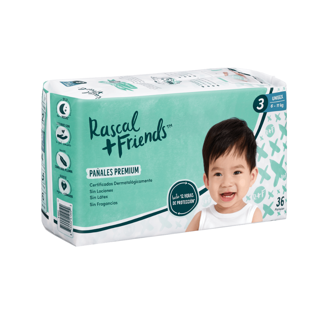 Pañales Rascal + Friends T3 x36 Unds