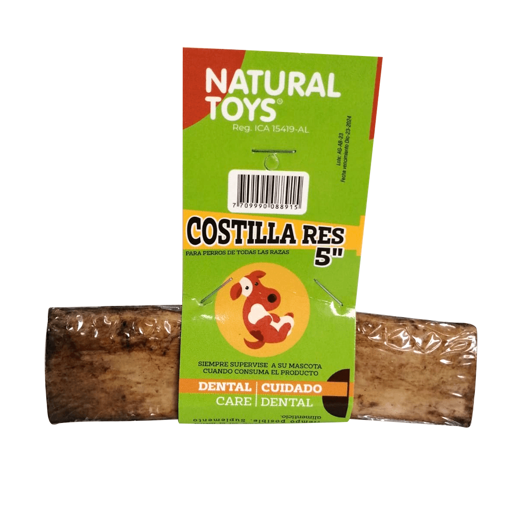 Snack Para Perro Natural Toys Hueso Costilla De Res