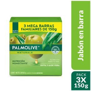 Jabón en Barra Palmolive Oliva y Aloe 150g x3 Unidades