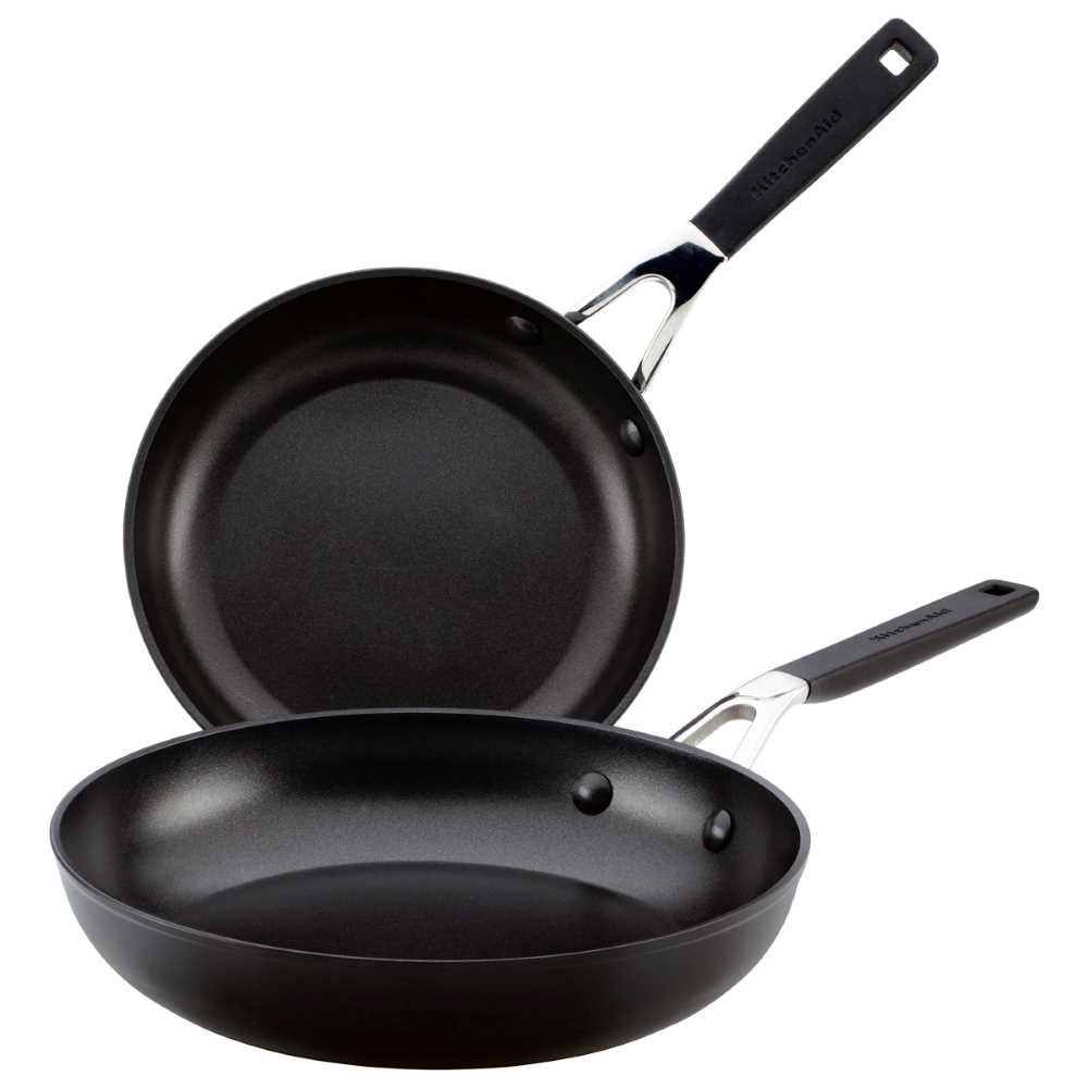Set x2 Sartenes 21/25cm Antiadherente Anodizado Negro KitchenAid