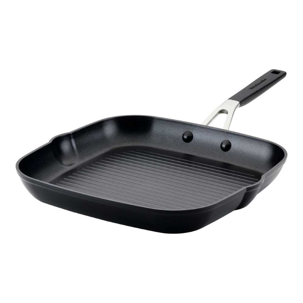 Sartén parrilla 29cm Antiadherente Anodizado Negro KitchenAid