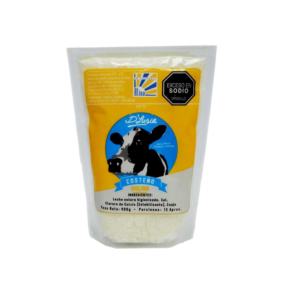 Queso costeño D'Lusia molido x400g