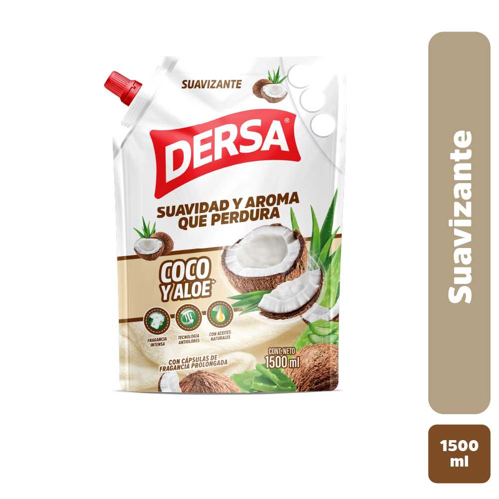 Suavizante Dersa coco aloe doy pack x1500ml