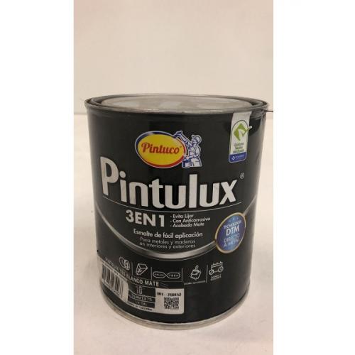 Esmalte Pintulux Tres En Uno Blanco Mate 10 1/4 Gl