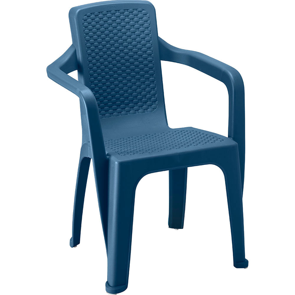 Silla Barú Con Brazos Azul Petróleo