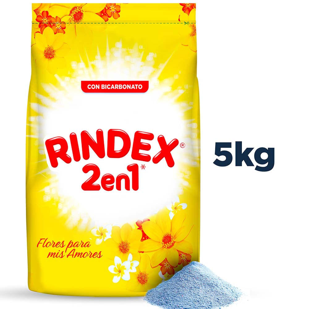 Detergente en Polvo Rindex Flores Para Mis Amores x5kg
