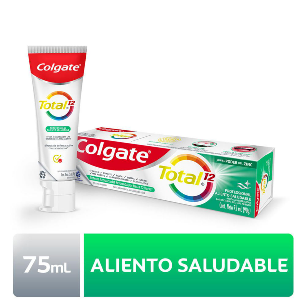 Crema Dental Colgate Total 12 Professional Aliento Saludable 75 ml