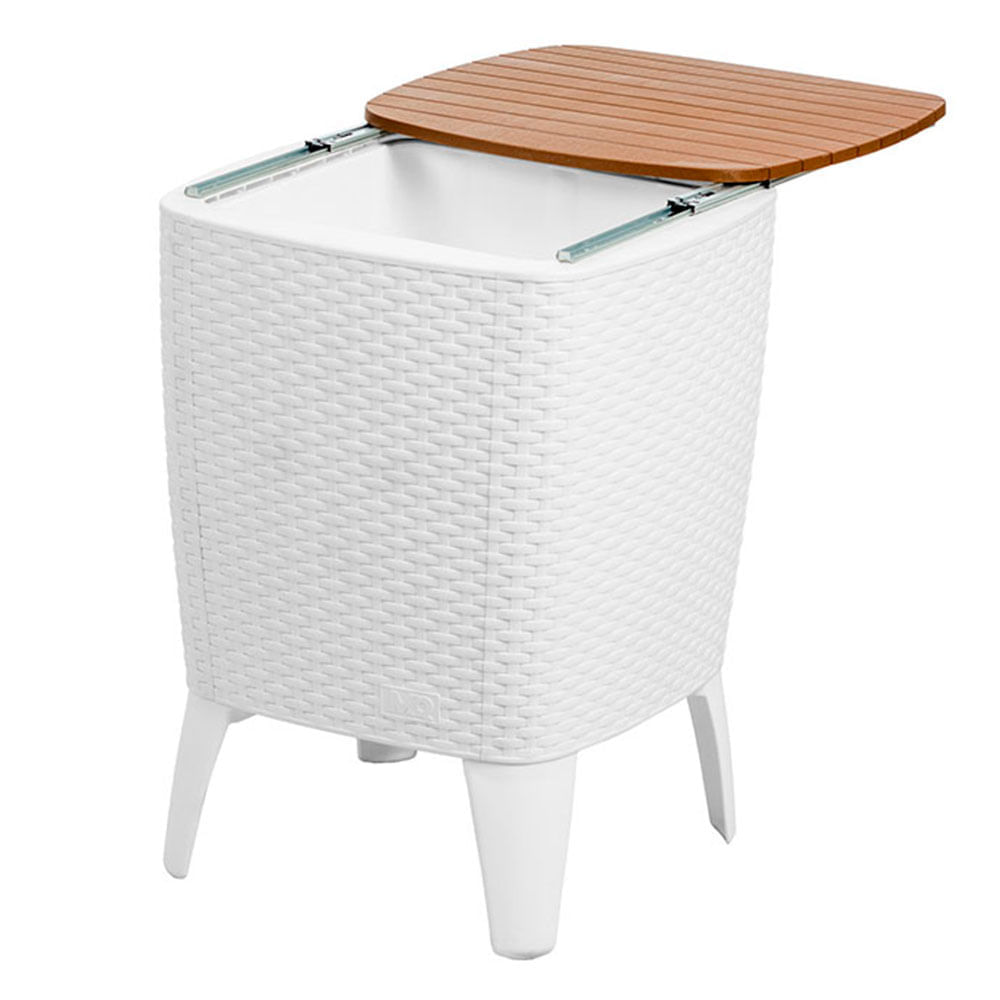 Mesa hielera caramelo/blanco