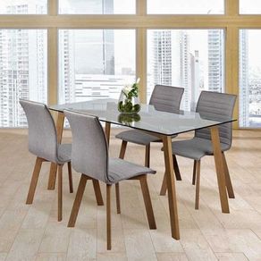 Comedor 4 Sillas Domi 150x80x76 Vidrio