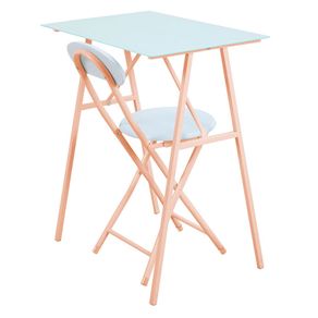 Mesa + silla basic blanco/rosado M+Design