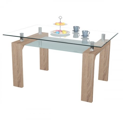 Mesa Fija 140x90x76 Natural Vidrio