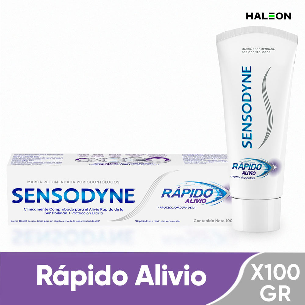 Crema Dental Sensodyne rápido alivio de la sensibilidad Dental x100g