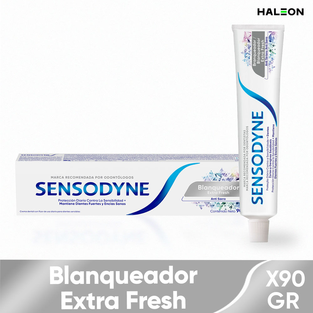 Crema Dental Sensodyne Blanqueador Extra Fresh alivio de la sensibilidad Dental x90g