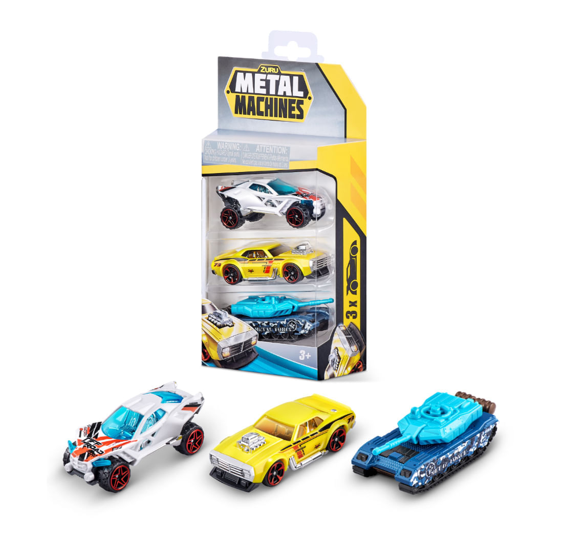 Set Carro Juguete X 3 Metal Machines Raider