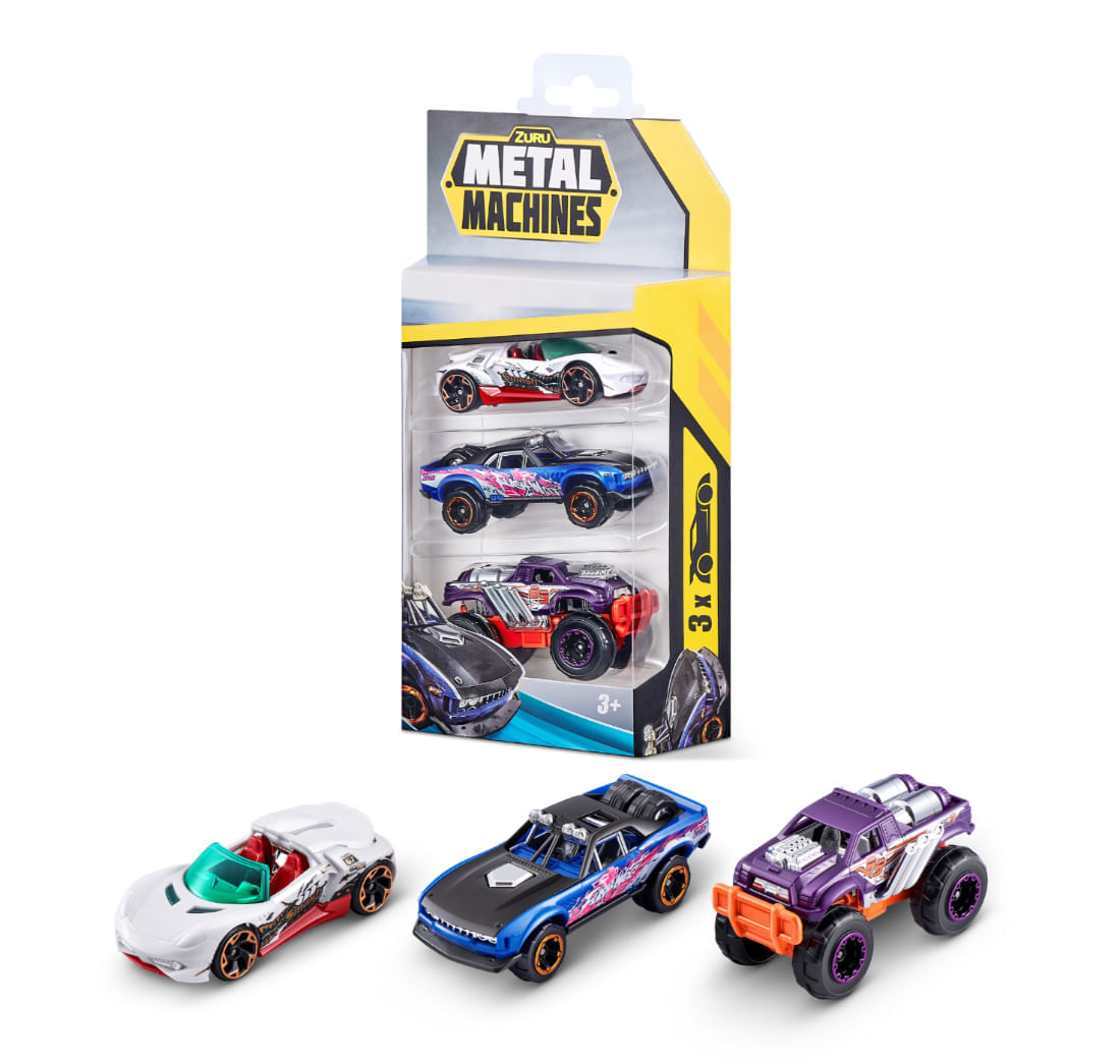 Set Carro Juguete X 3 Metal Machines Zing