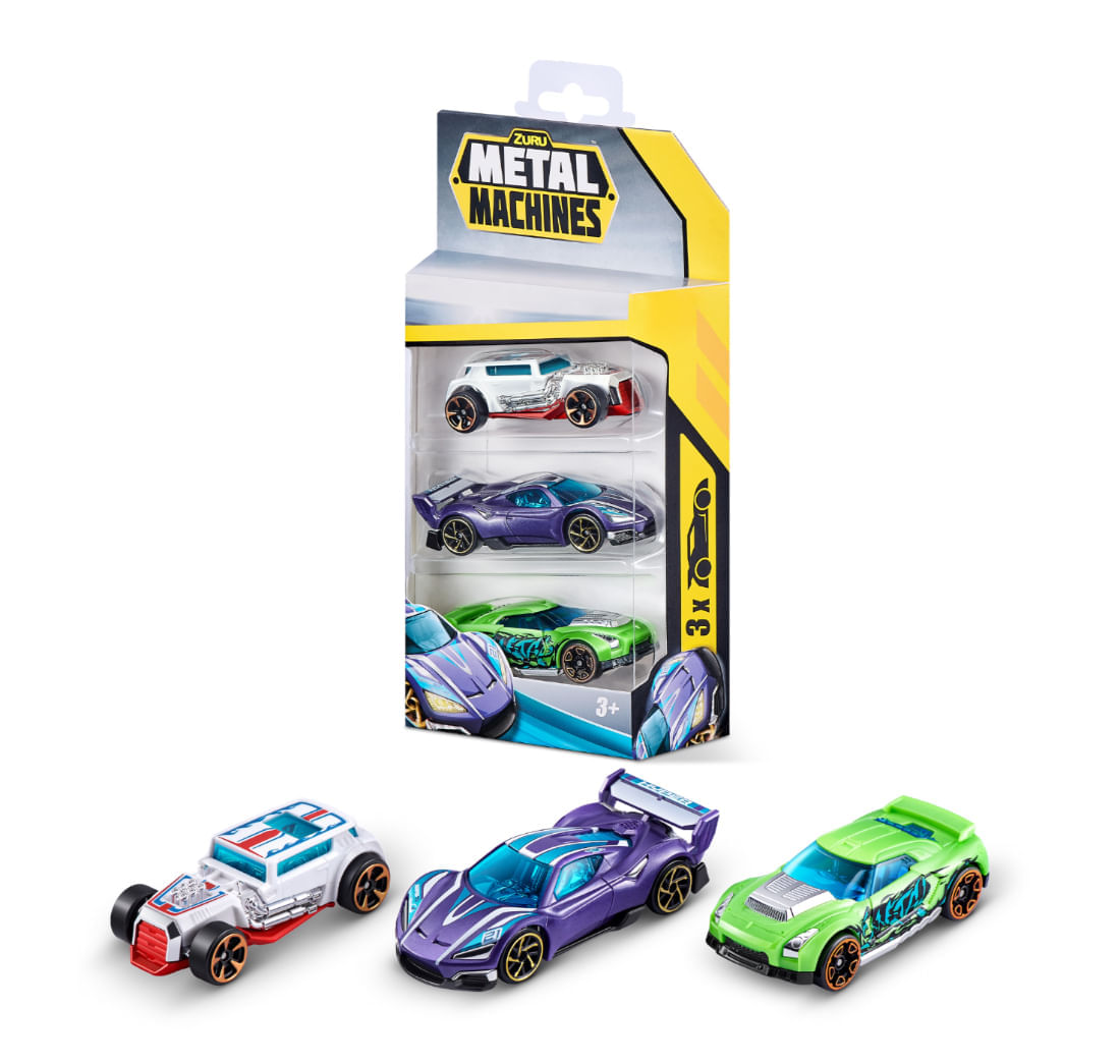 Set Carro Juguete X 3 Metal Machines Nitro Rider