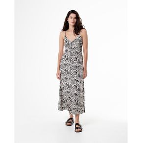 Vestido Largo Con Tiras Ajustables Femenino Lapa Gef