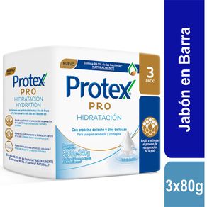 Jabón Antibacterial Protex Pro Hidratacion 3x 80grs