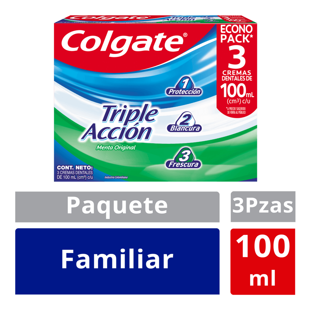 Crema Dental Colgate Triple Acción x3und x100ml c-u