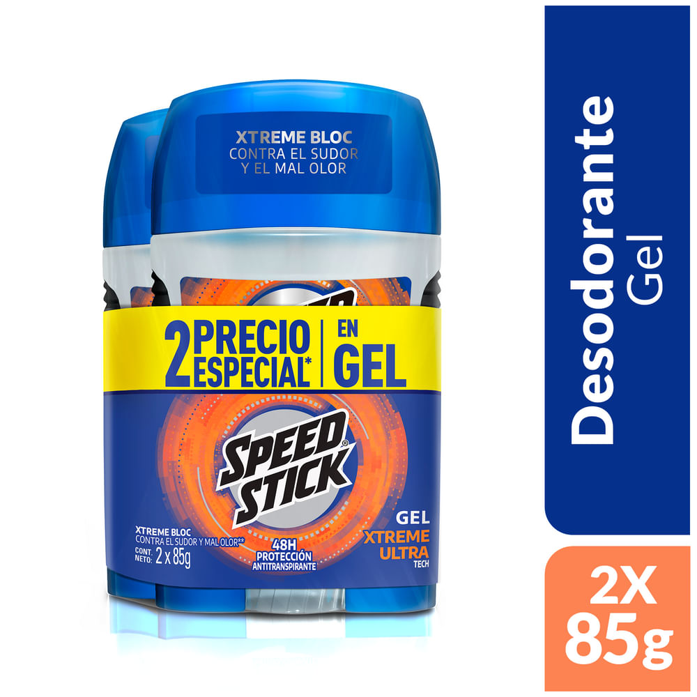 Desodorante Hombre Antitranspirante Speed Stick Gel x2und x85g