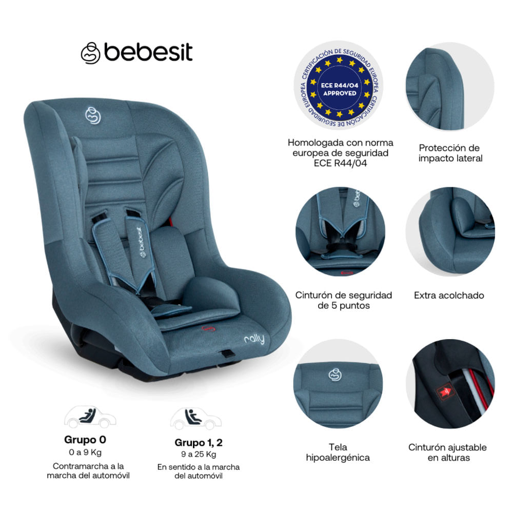 Silla para Carro Rally Bebesit Gris