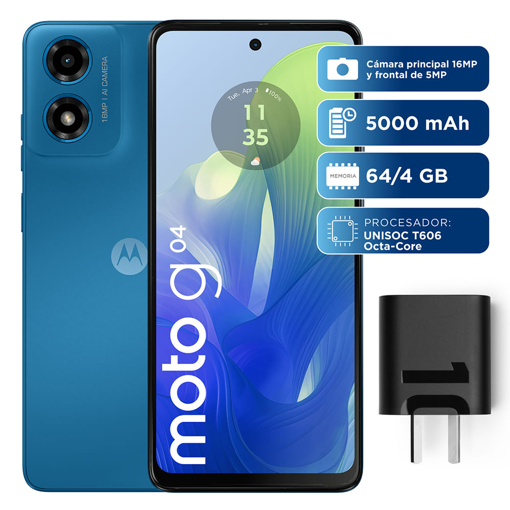 Celular Motorola Moto G04 6,6" 64 GB Azul Satinado