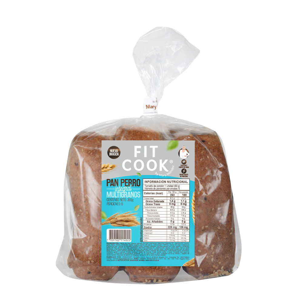 Pan fitcook perro multigranos integralx360g