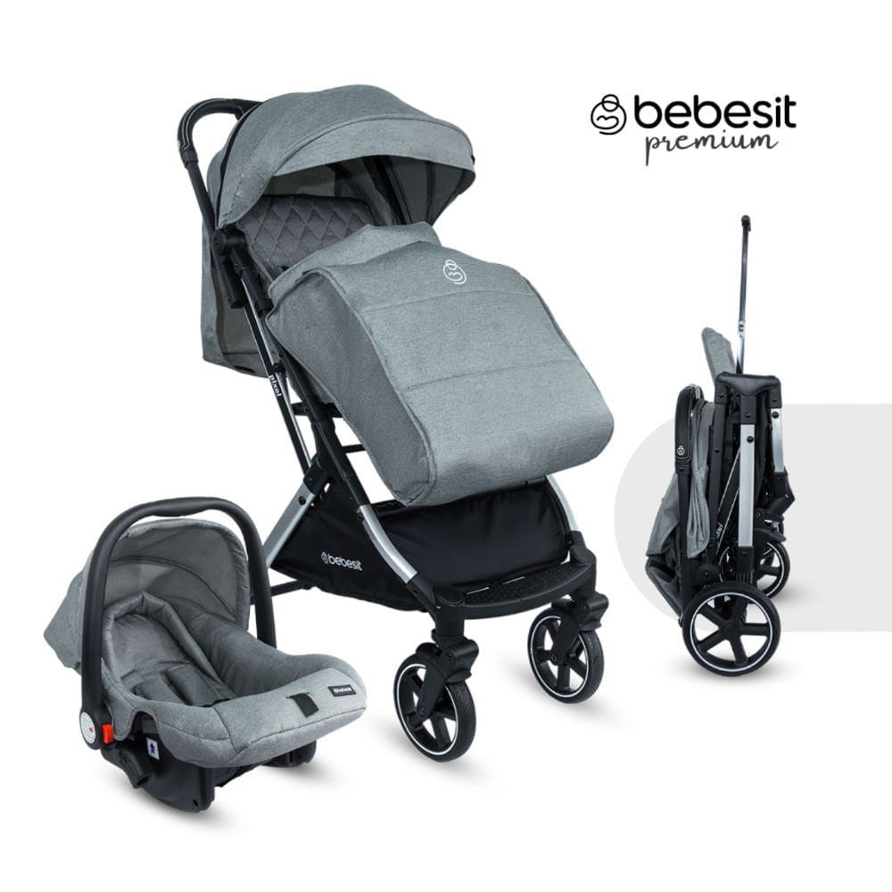 Coche Travel System Compacto Pixel Bebesit Gris