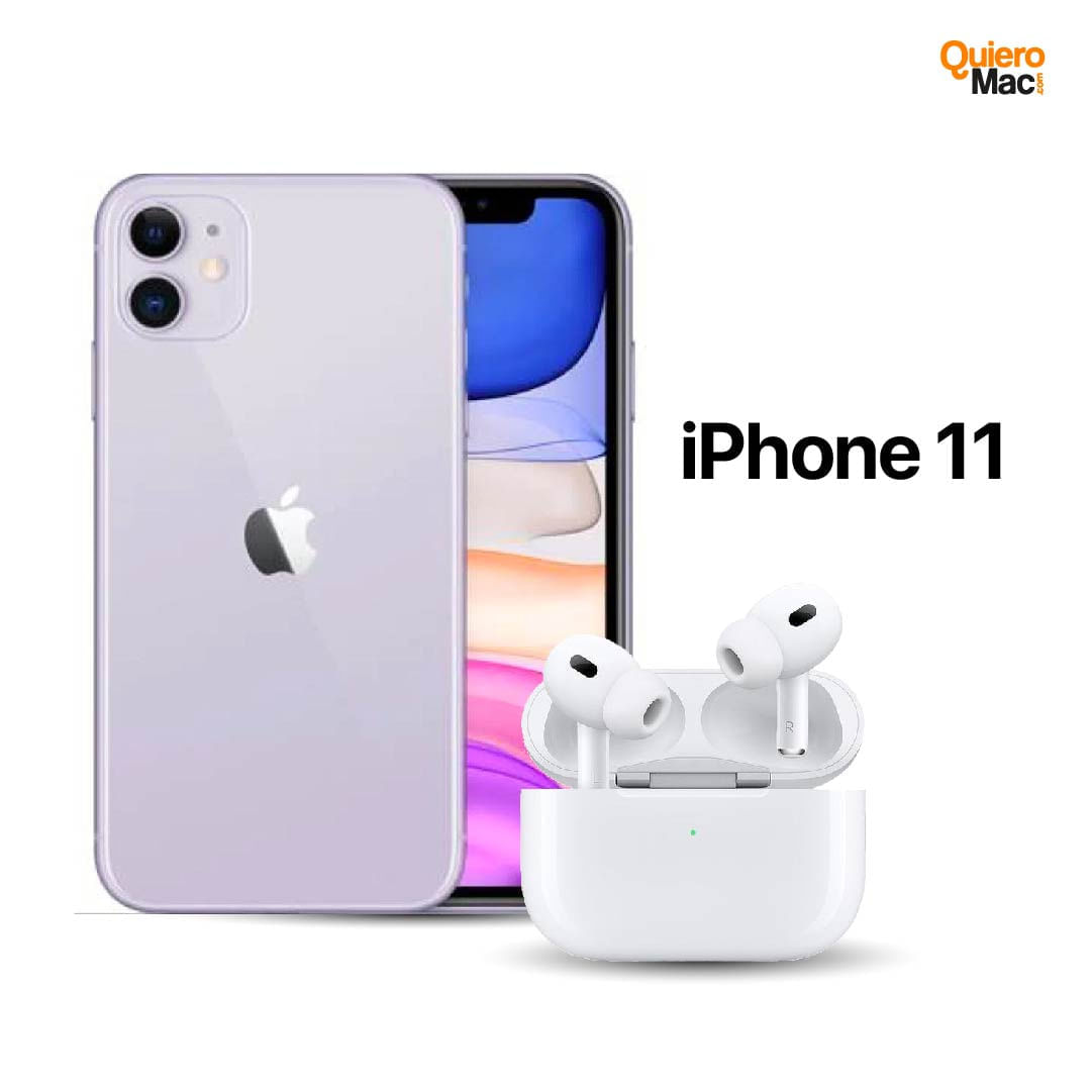 Celular Reacondicionadoi Phone 11 128Gb Morado + AirPods Pro 2 Genericos
