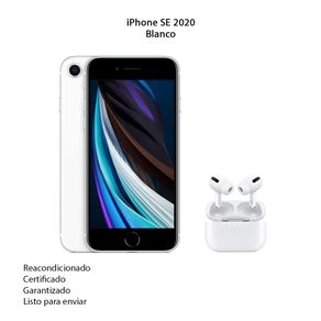Celular iPhone SE 2020 de 128Gb Reacondicionado blanco + AirPods Pro 2 Genericos