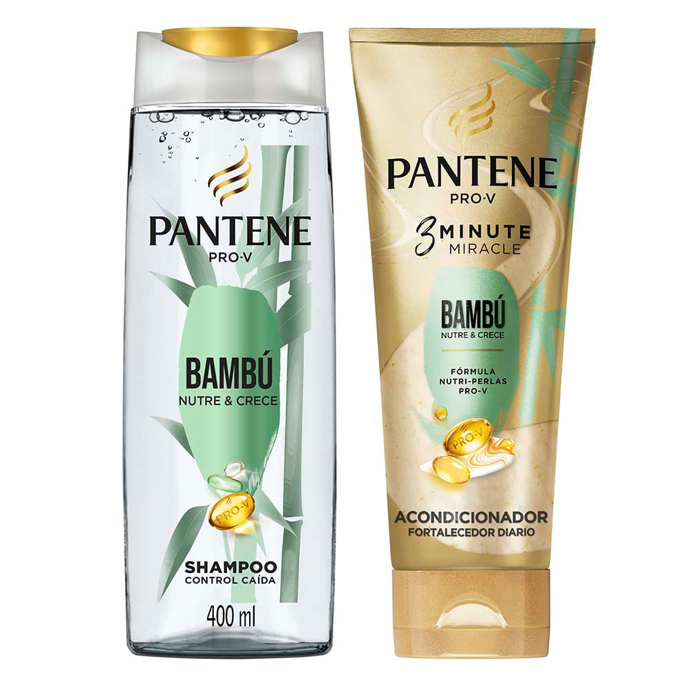 Pack Shampoo Pantene Bambu 400ml y Acondicionador Diario 3 Minute Miracle 170ml