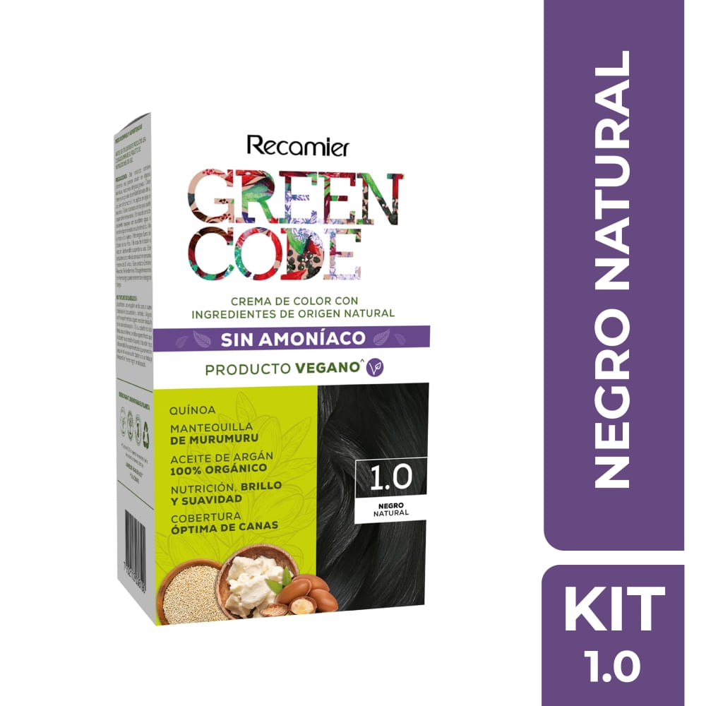Tinte Recamier 1.0 Negro Natural Green Code Kit x50g