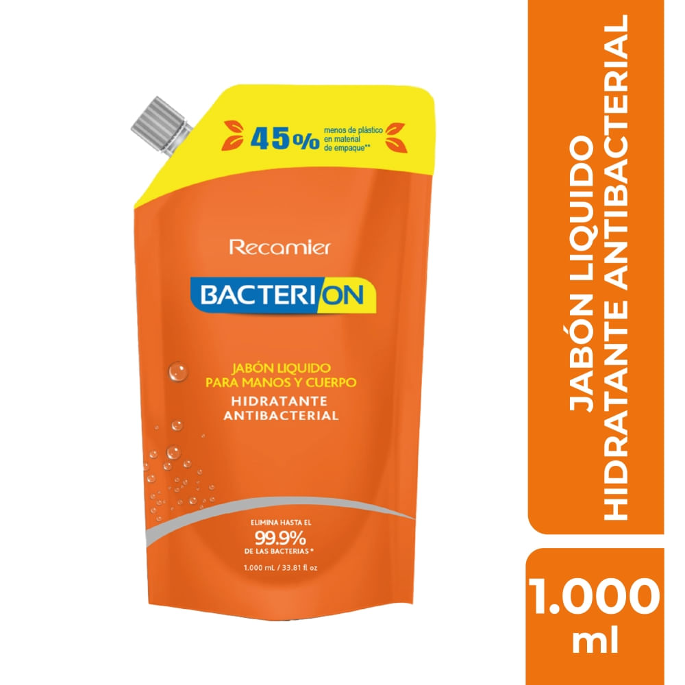 Jabón Líquido Antibacterial Bacterion Doypack x 1000ml