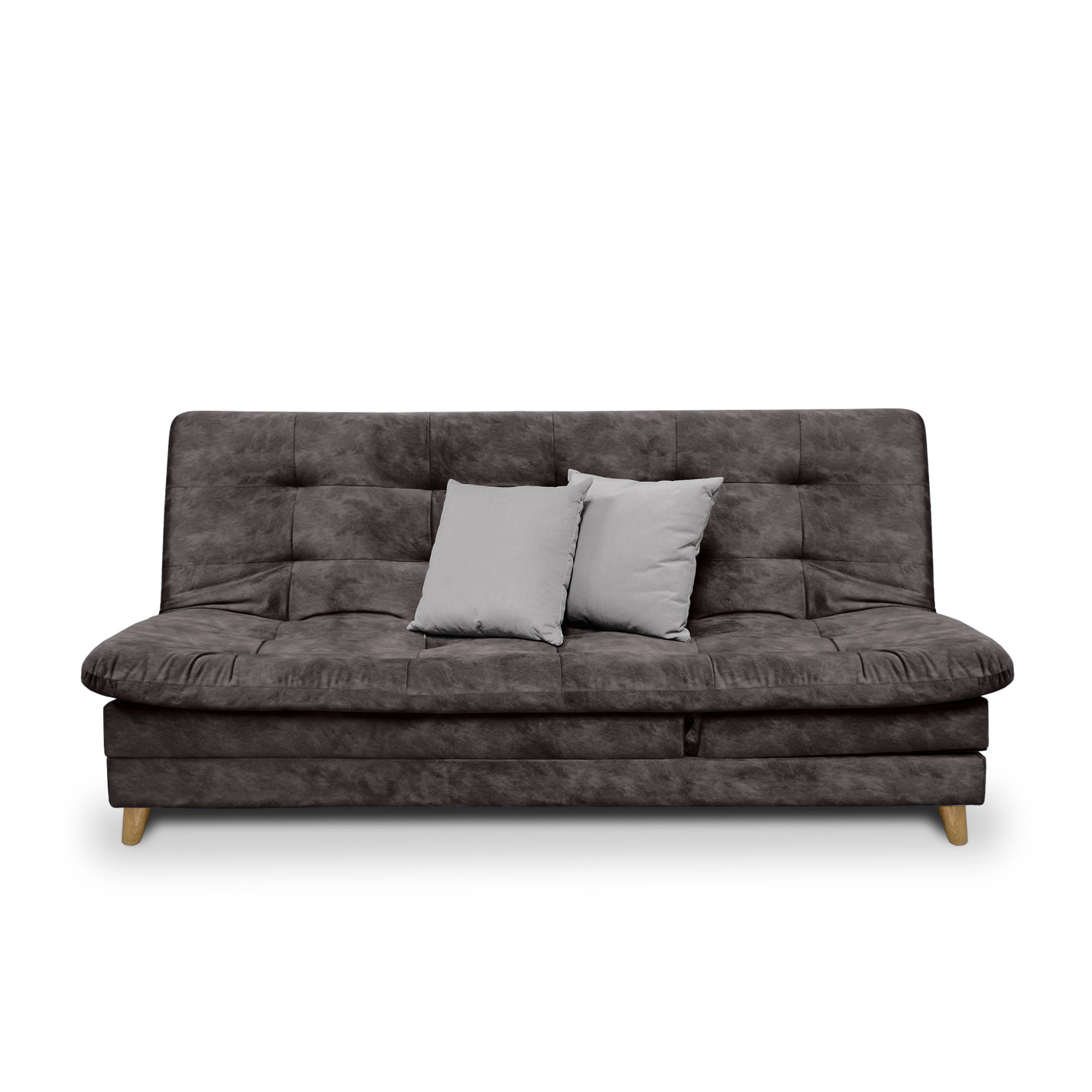 Sofa cama 5 posiciones Agassi Tela café - Incluye Cojines