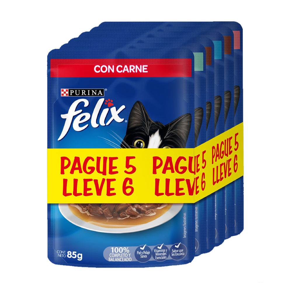 Comida Húmeda para Gatos Purina Felix x6 Sobres