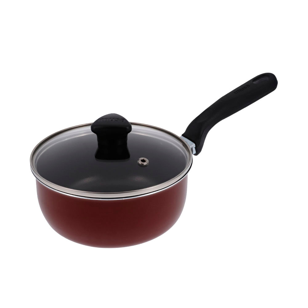 Perol imusa tapa vidrio colors rojo 16cm