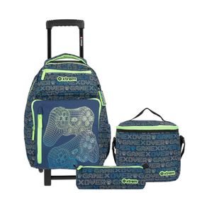 Set de 3 Piezas Xtreme Run Pack 4Xt Trolley Gamer Azul