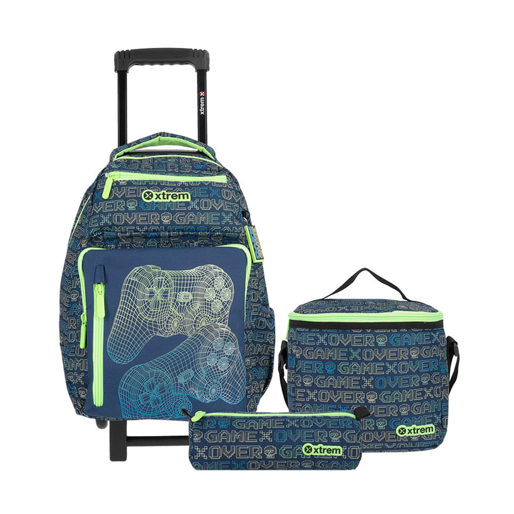 Set de 3 Piezas Xtreme Run Pack 4Xt Trolley Gamer Azul