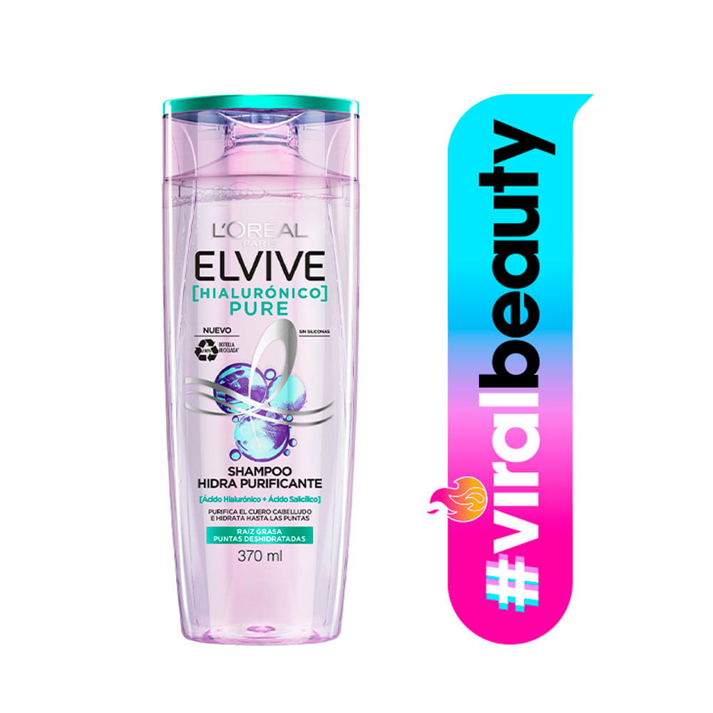 Shampoo Elvive Hialuronico Pure Loreal Paris 370ml