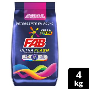 Detrgente Fab Ultra Flash Vibra Color en Poltvo 4kg