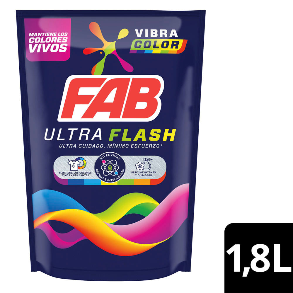 Detergente Fab Ultra Flash Vibra Color 1.8lt