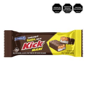 Chocolate Kick barra caramelo maní x35g