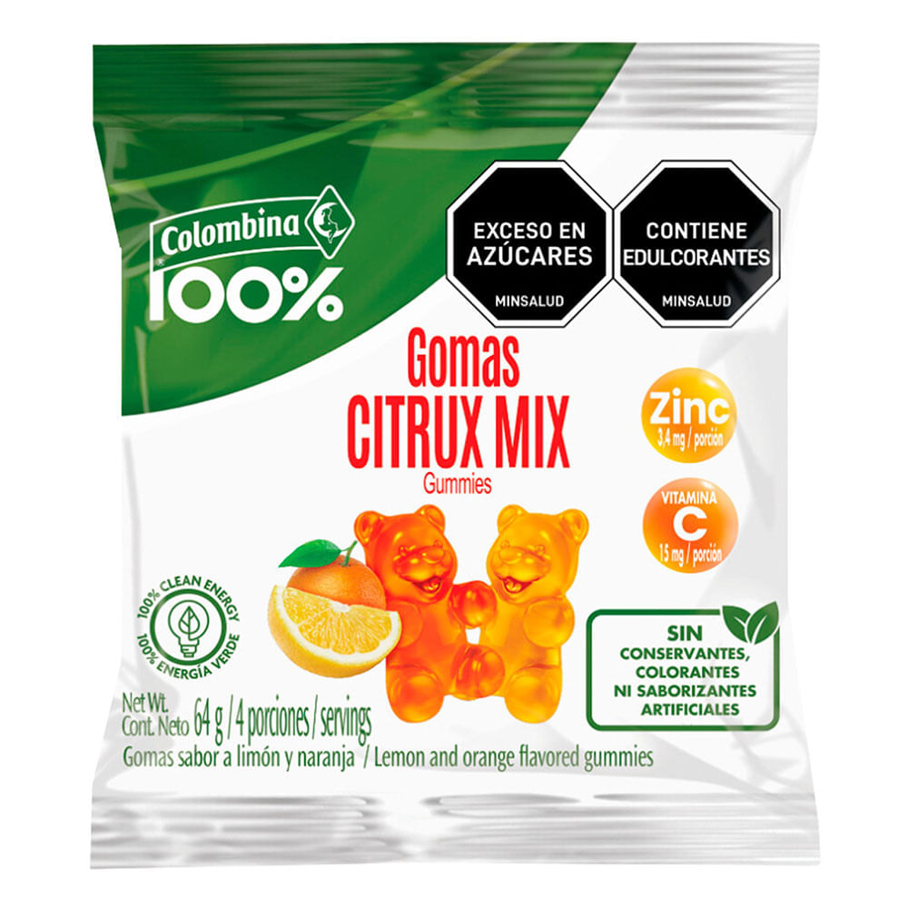 Gomas Colombina vitamina c zinc x64g