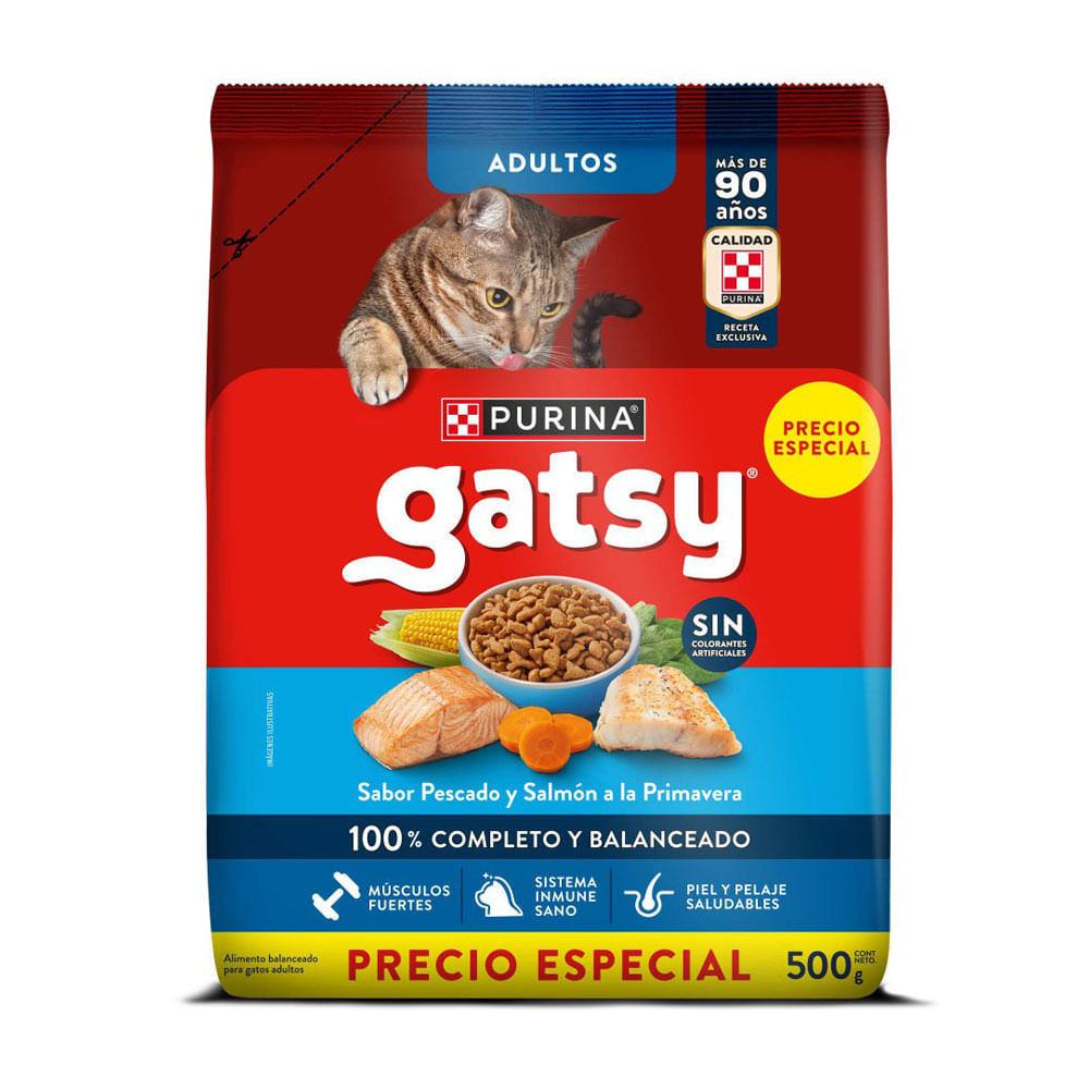 Comida para Gatos Purina Gatsy Pescado y Salmón x500g