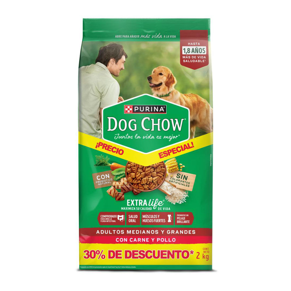Comida para Perro Dog Chow Adulto Mediano y Grande X 2 Kg