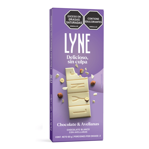 Chocolatina Lyne blanco avellana barra x60g
