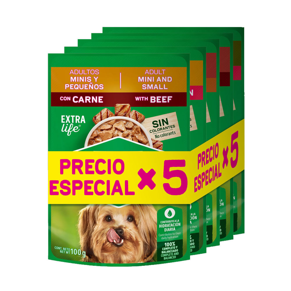 Comida Húmeda para Perros Purina Dog Chow Pack X 5 Sobres