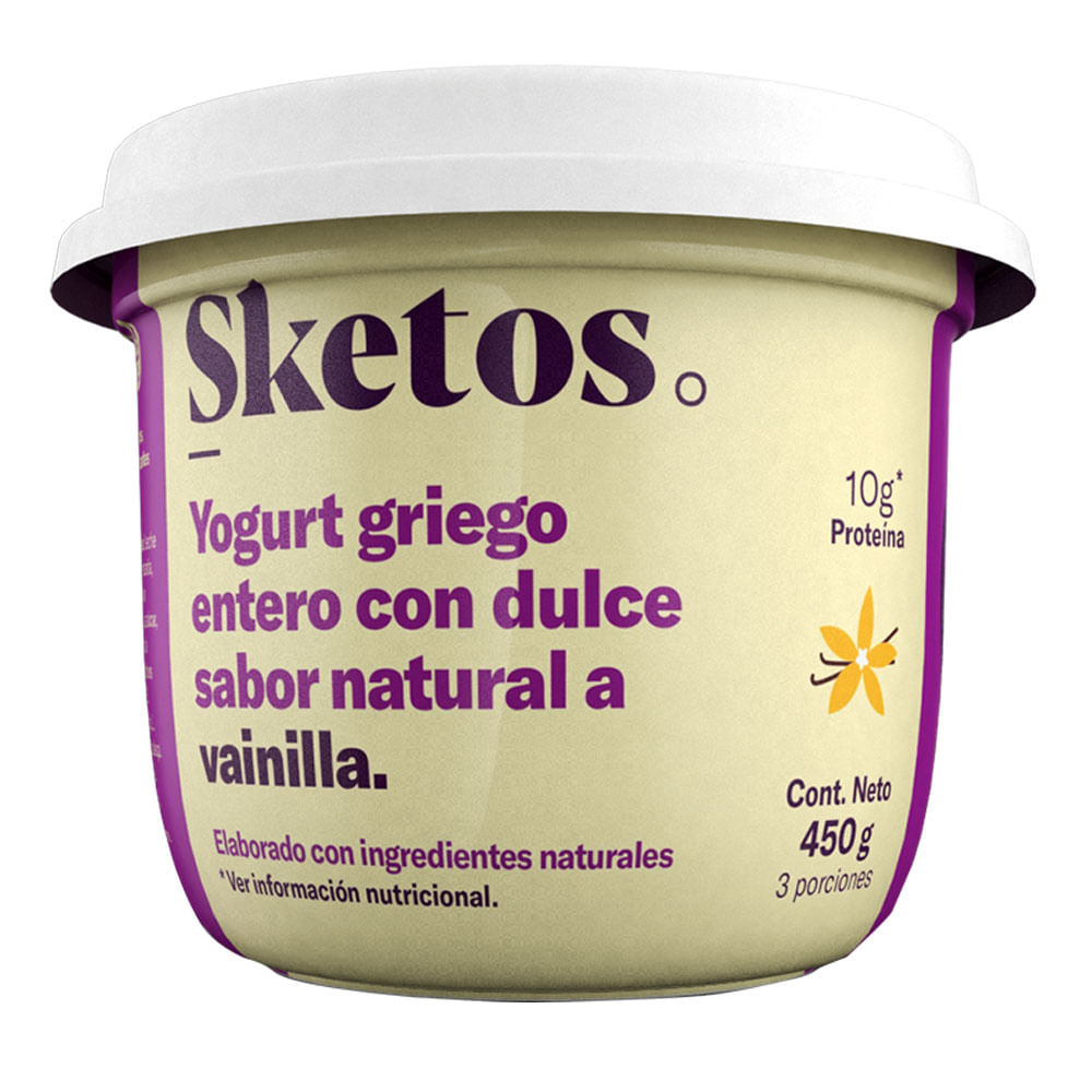 Yogurt Griego Entero Vainilla Sketos 450g